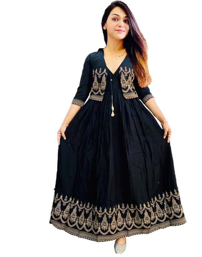 black rayon kurti